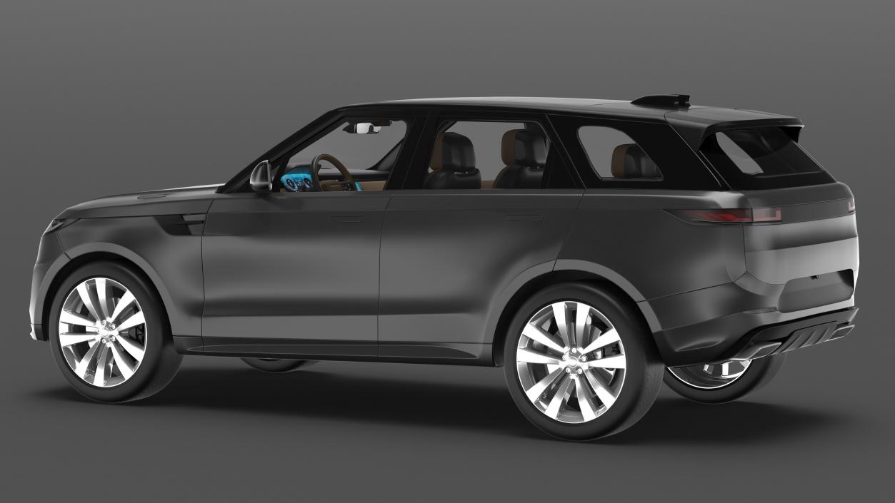 3D Grey Mid-Size Sport SUV model