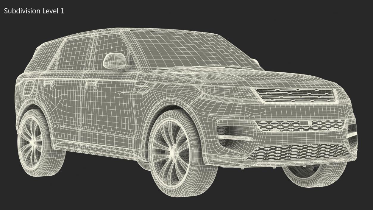 3D Grey Mid-Size Sport SUV model