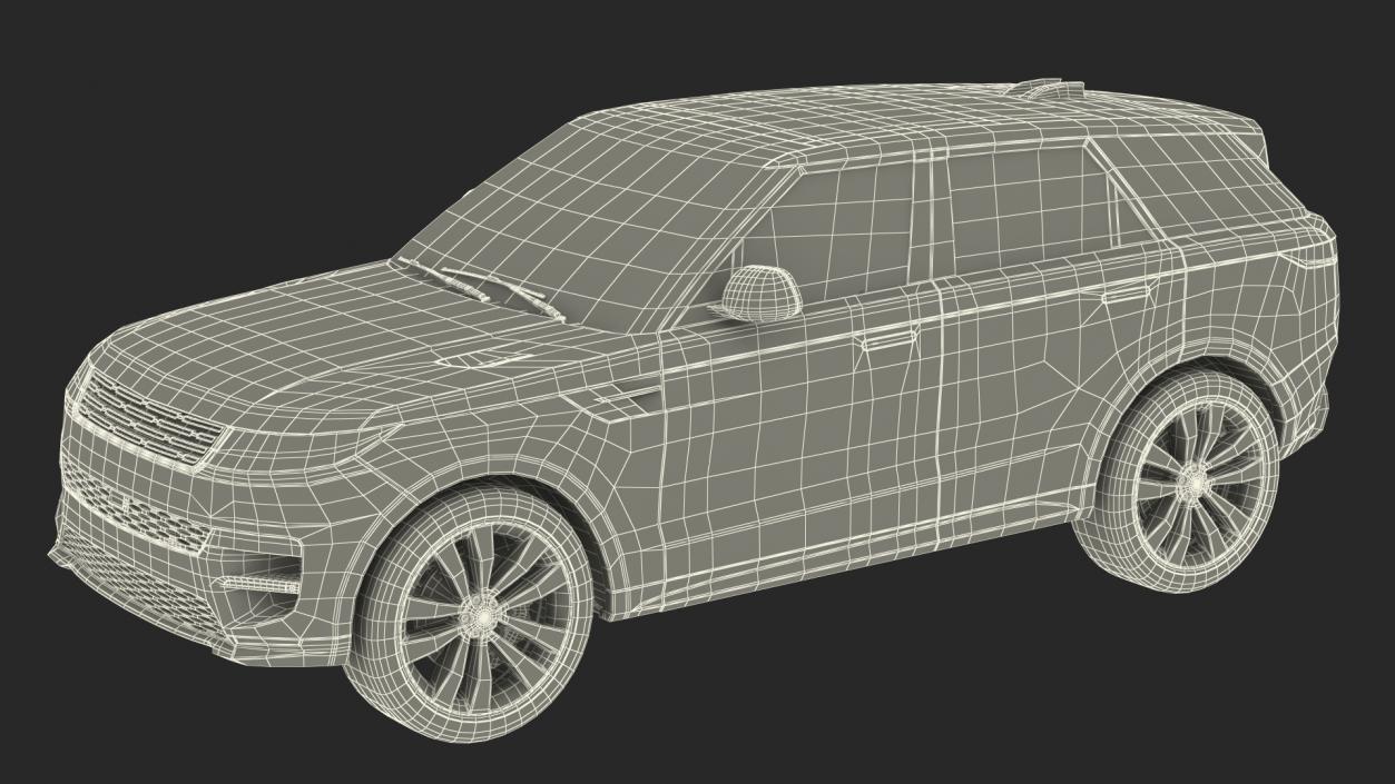 3D Grey Mid-Size Sport SUV model