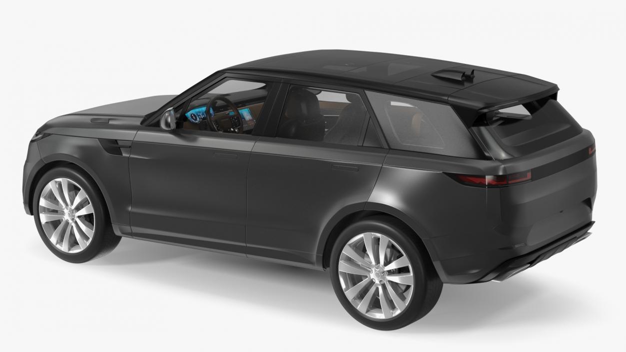 3D Grey Mid-Size Sport SUV model