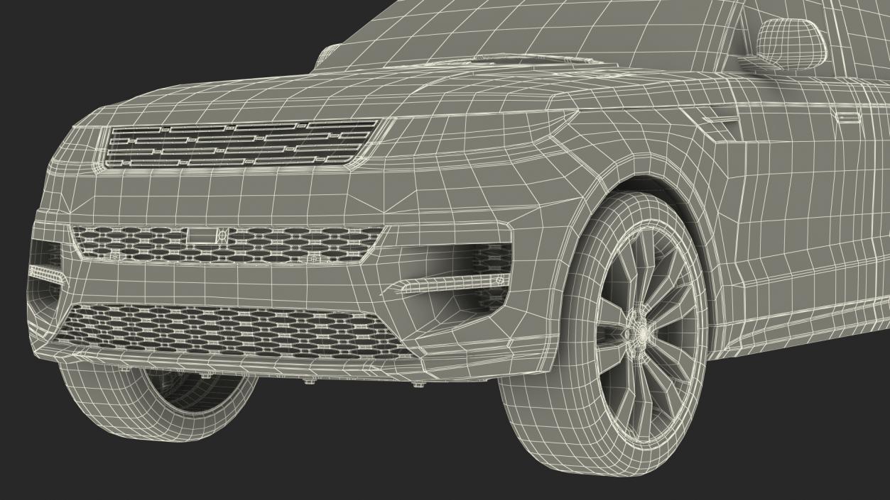 3D Grey Mid-Size Sport SUV model