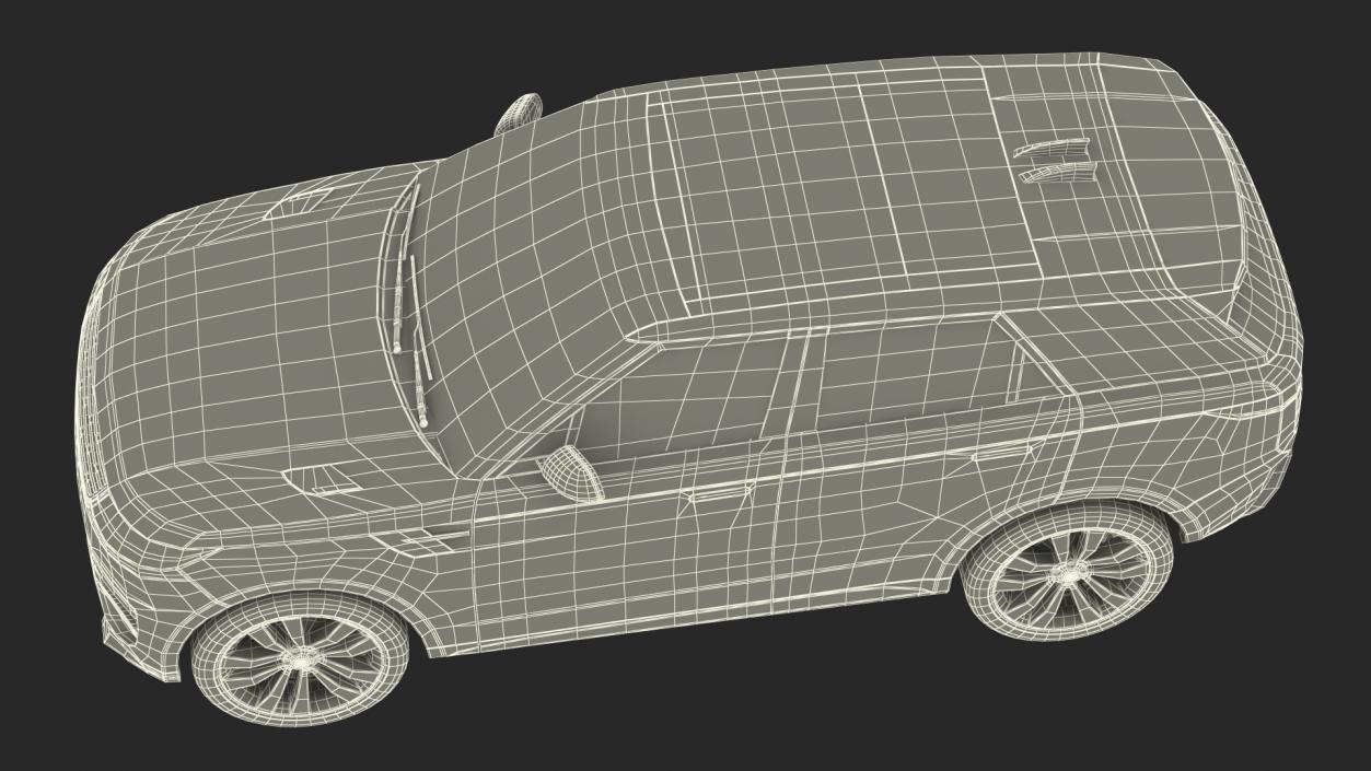 3D Grey Mid-Size Sport SUV model