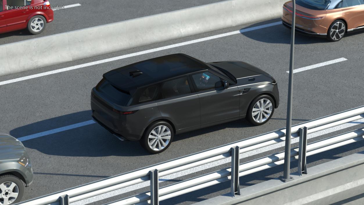 3D Grey Mid-Size Sport SUV model