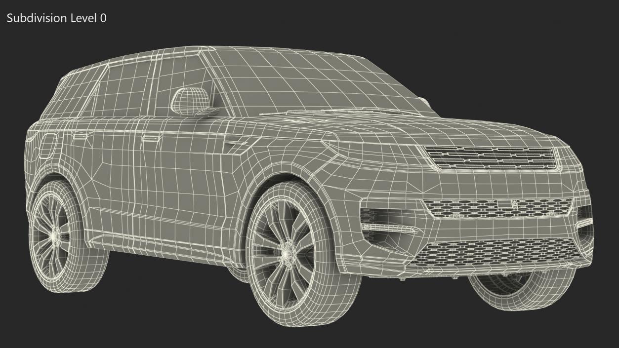 3D Grey Mid-Size Sport SUV model