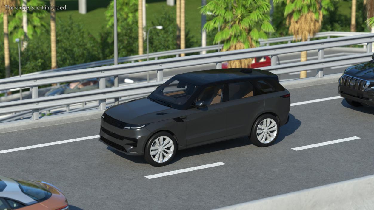 3D Grey Mid-Size Sport SUV model