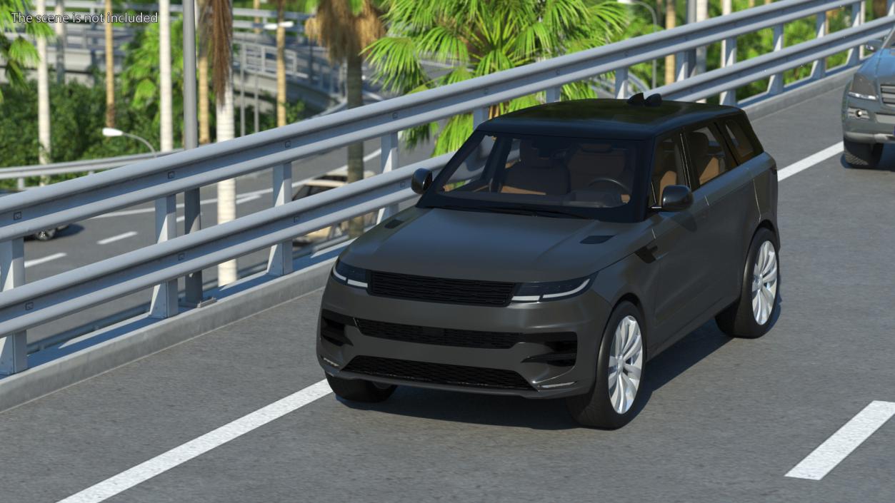 3D Grey Mid-Size Sport SUV model