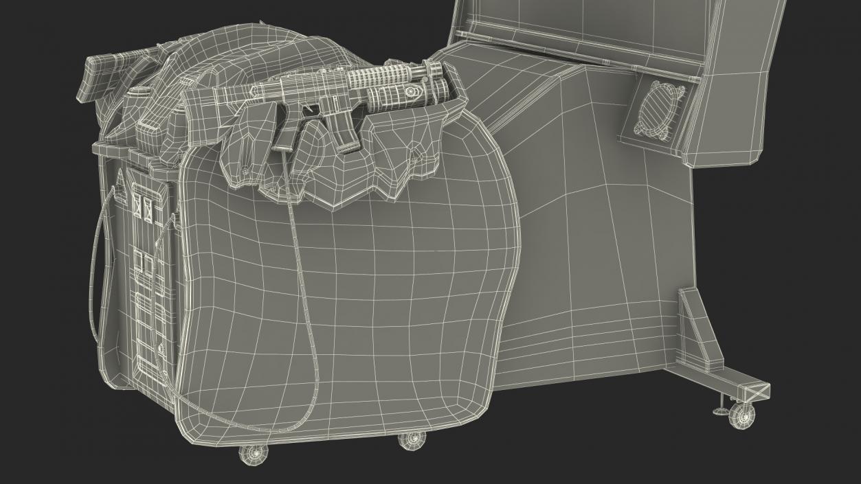 Cosmic Arcade Game Machine On State Rigged 3D