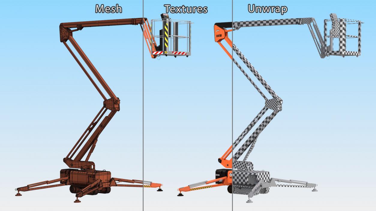 Tracked Boom Lift Rigged 3D model