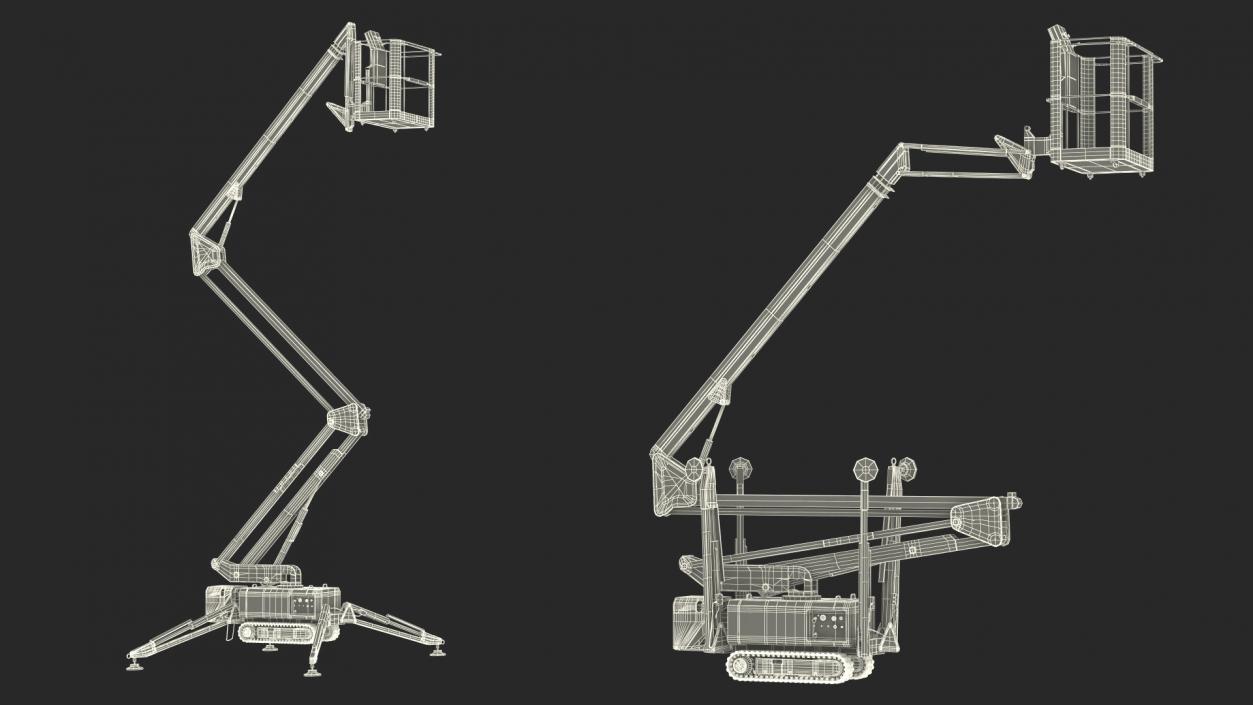 Tracked Boom Lift Rigged 3D model