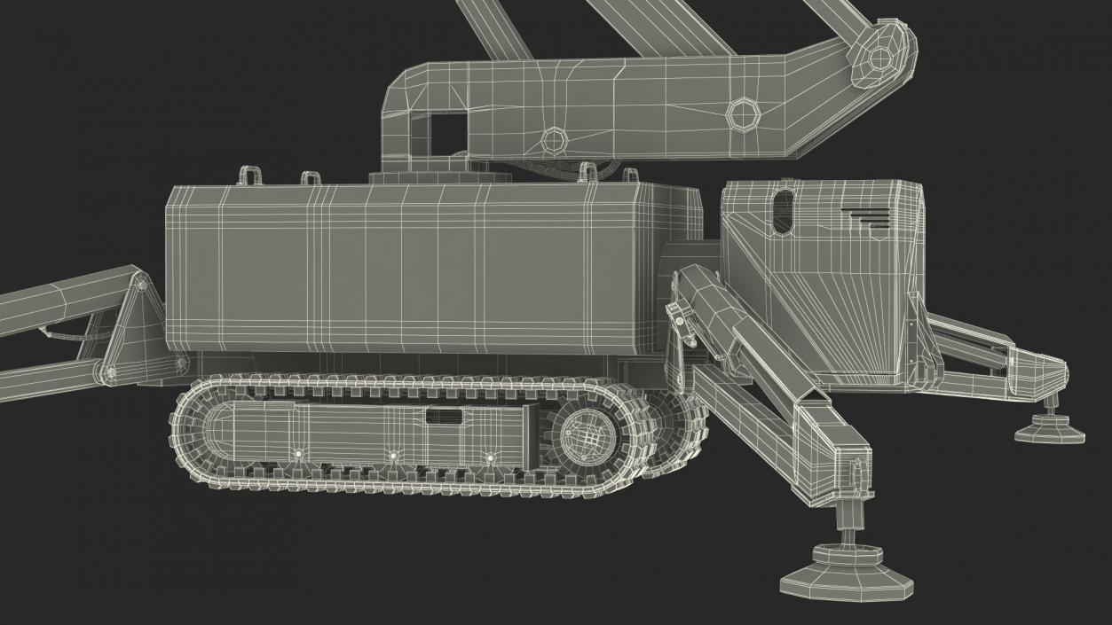 Tracked Boom Lift Rigged 3D model