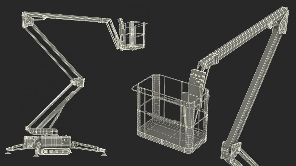 Tracked Boom Lift Rigged 3D model