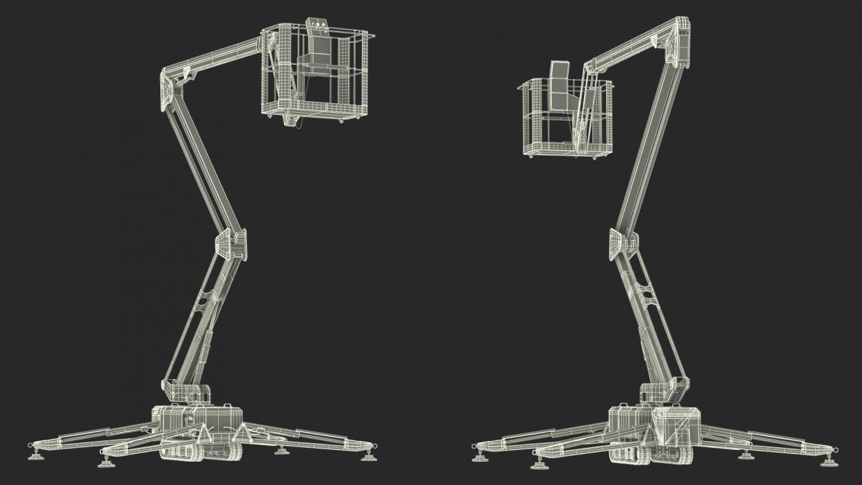 Tracked Boom Lift Rigged 3D model