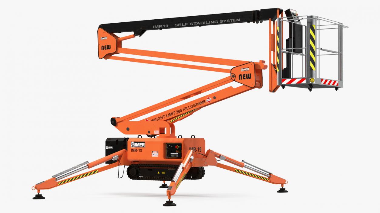 Tracked Boom Lift Rigged 3D model