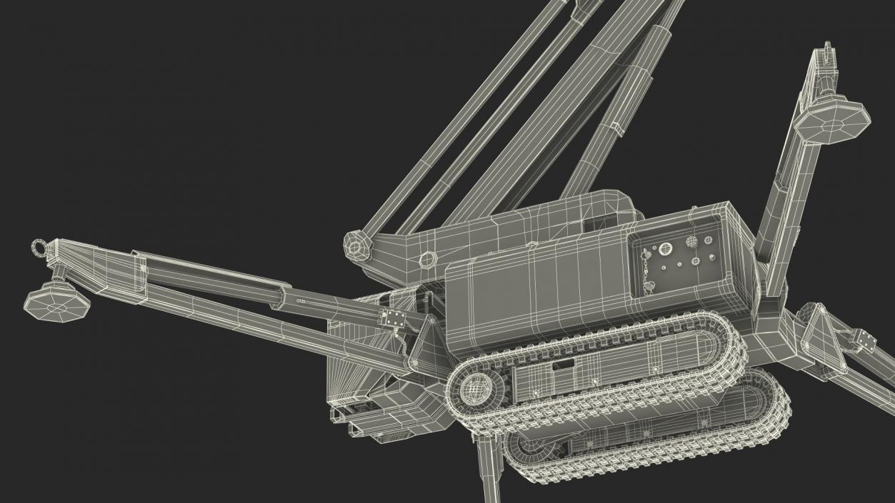 Tracked Boom Lift Rigged 3D model