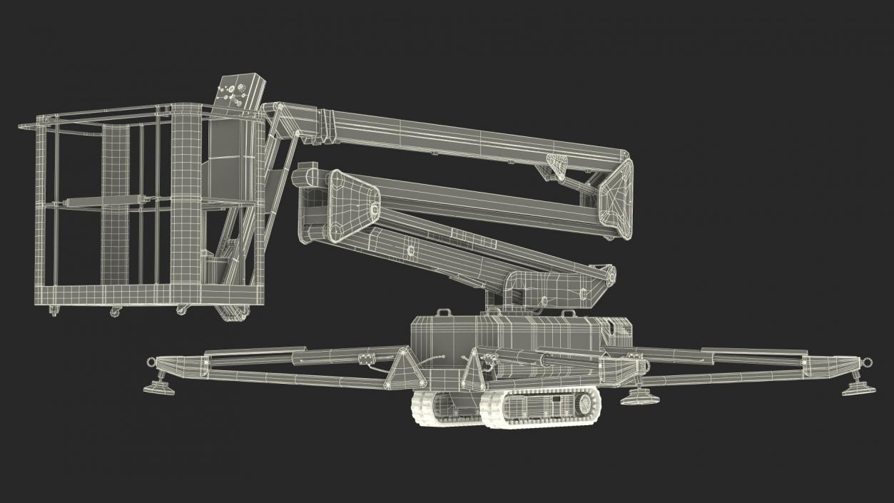 Tracked Boom Lift Rigged 3D model