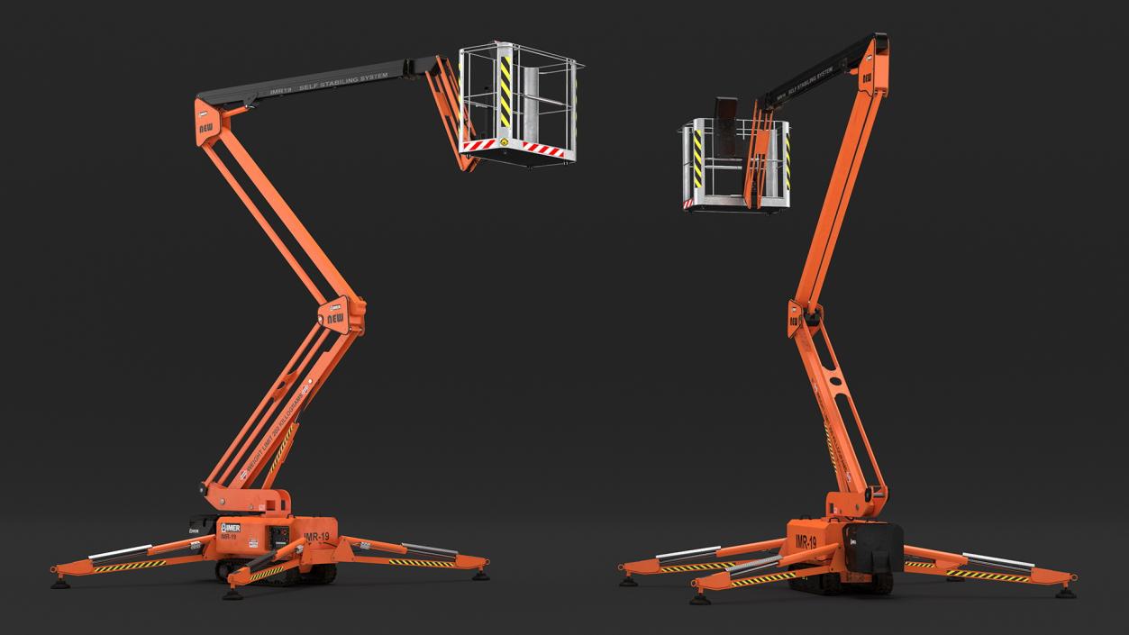 Tracked Boom Lift Rigged 3D model