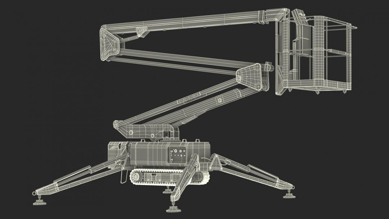 Tracked Boom Lift Rigged 3D model