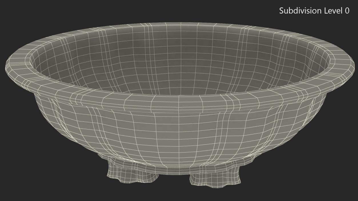 3D Wide Shallow Flower Pot model