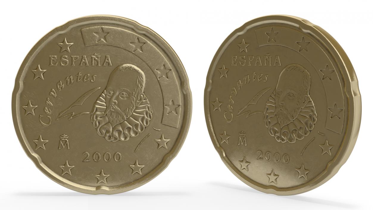 3D 20 Euro Cent Spain model