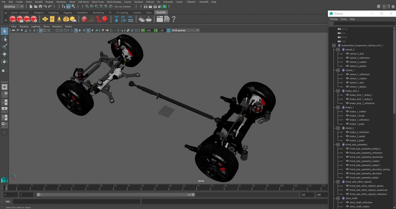 3D Automotive Suspension System model