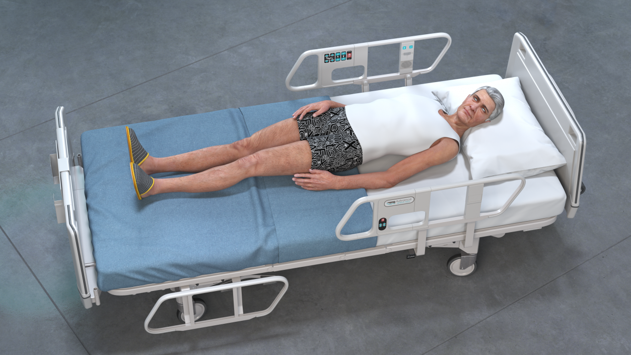 3D Patient on Hospital Bed model