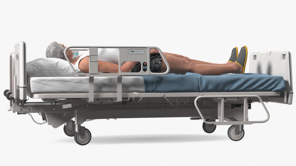 3D Patient on Hospital Bed model