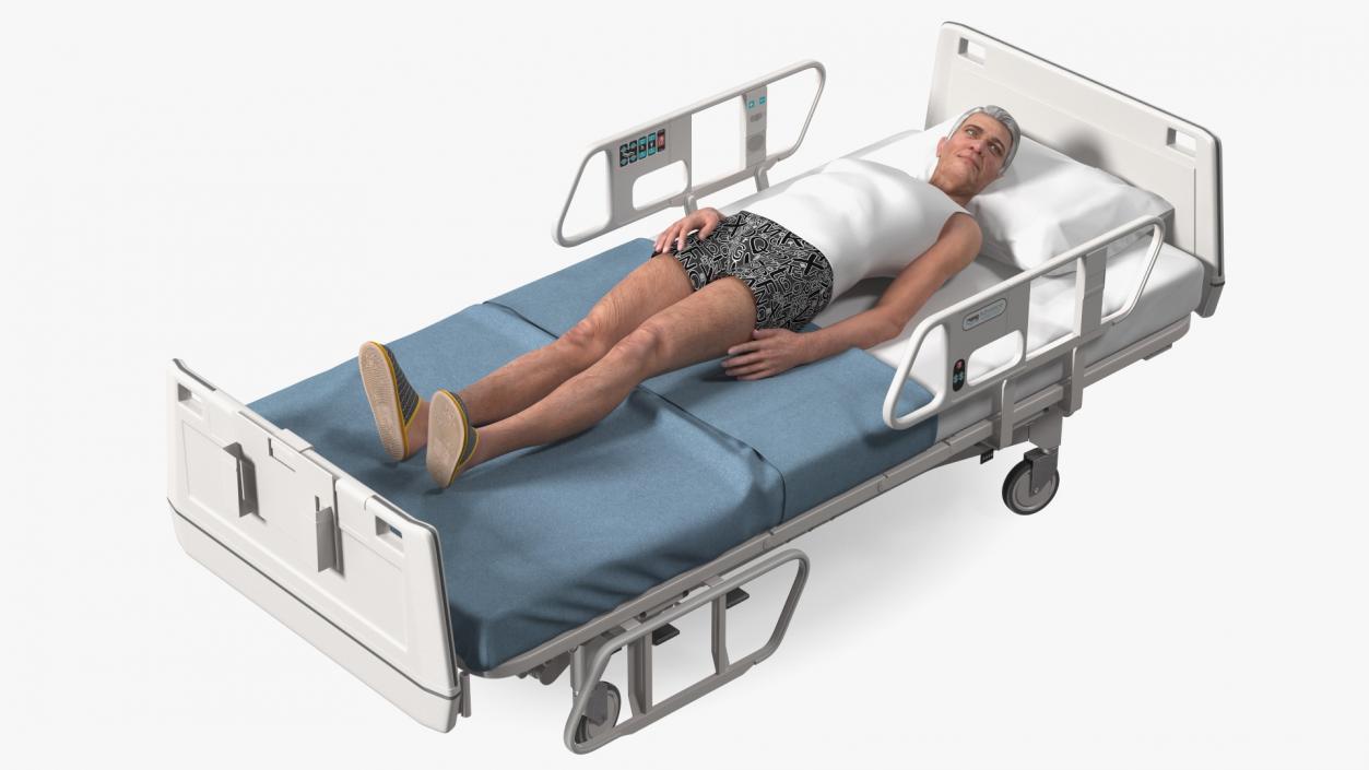 3D Patient on Hospital Bed model