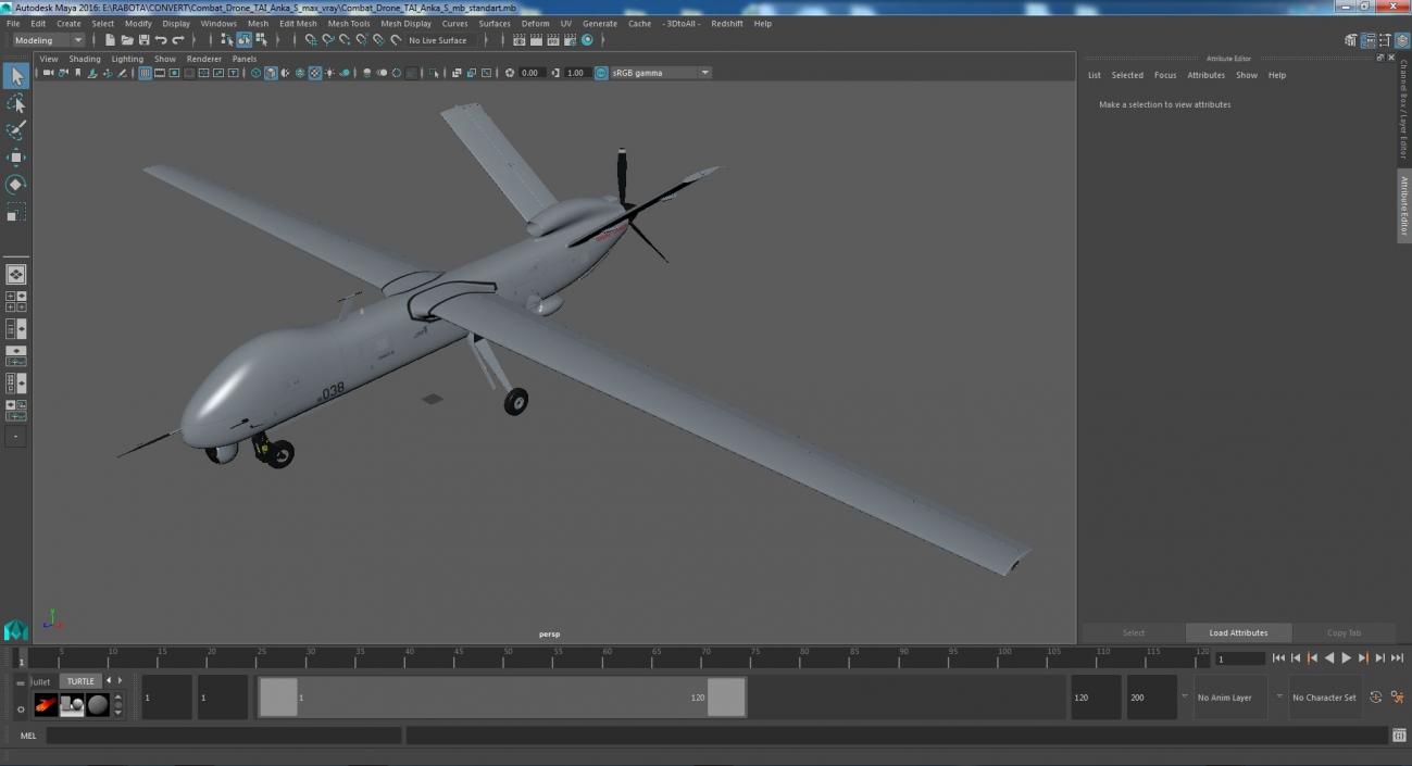 3D Combat Drone TAI Anka S model