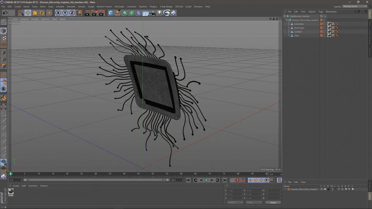 3D model Human Microchip Implant 2