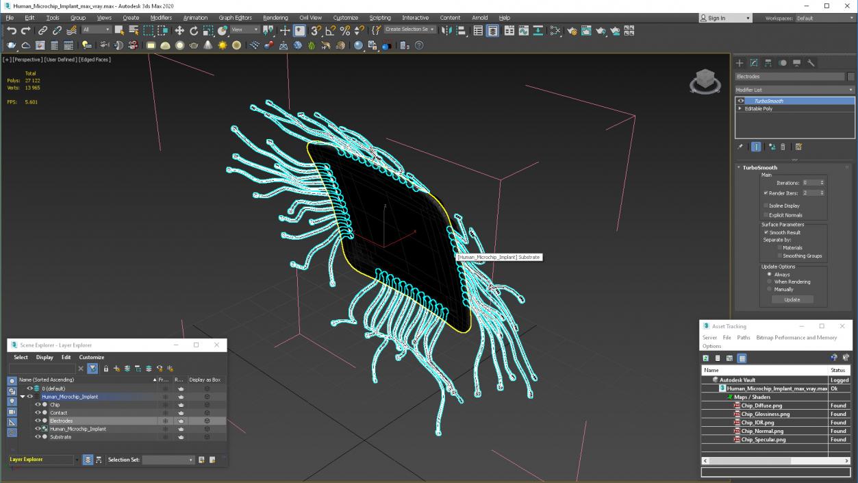 3D model Human Microchip Implant 2