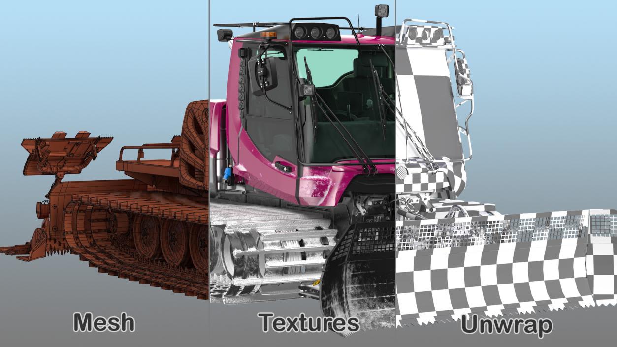 3D Snowcat with Snowplow