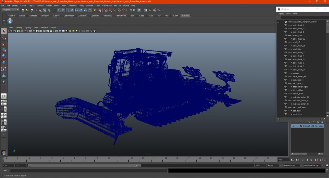 3D Snowcat with Snowplow