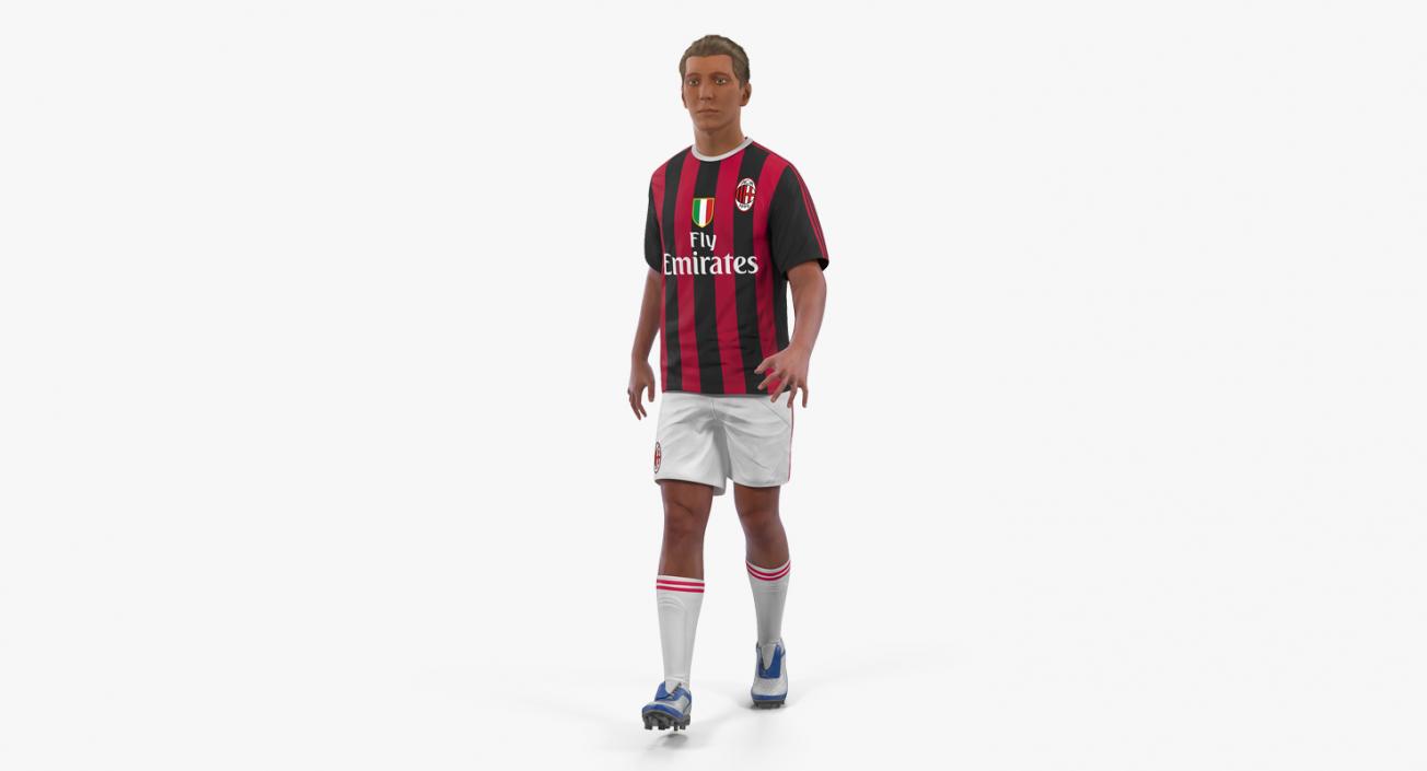 3D model Soccer or Football Player Milan Rigged 2