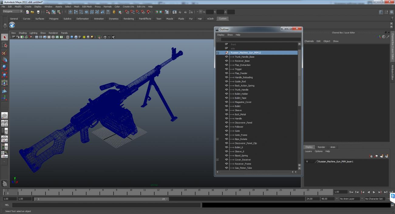 3D Russian Machine Gun PKM model