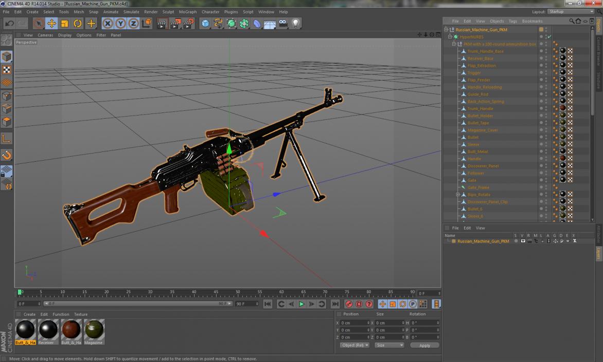 3D Russian Machine Gun PKM model