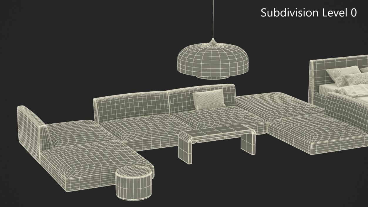 Contemporary Minimalist Furniture Set 2 3D model