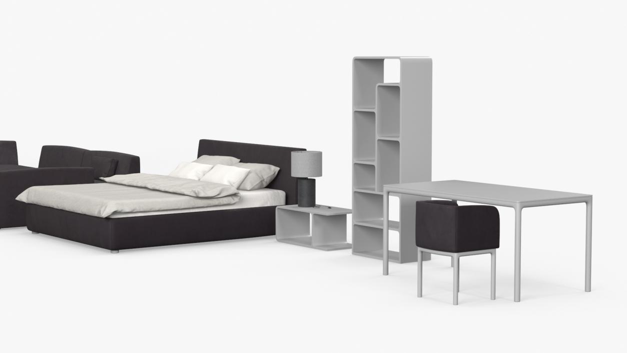 Contemporary Minimalist Furniture Set 2 3D model