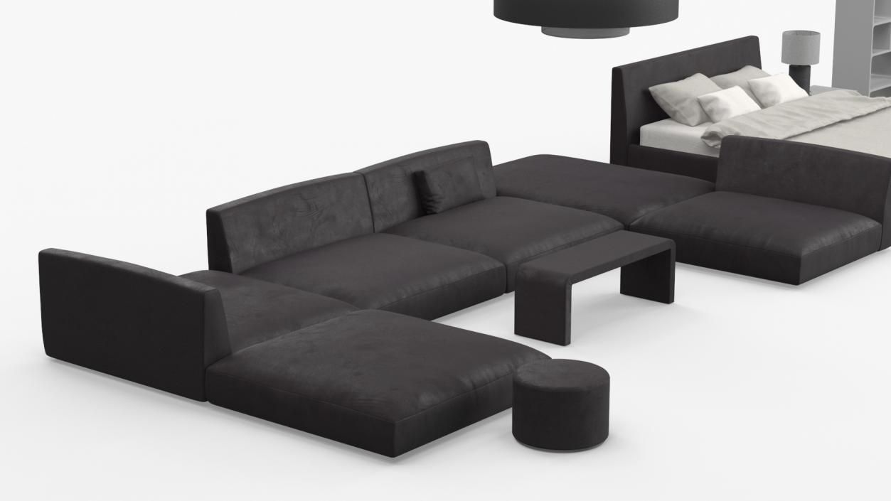 Contemporary Minimalist Furniture Set 2 3D model