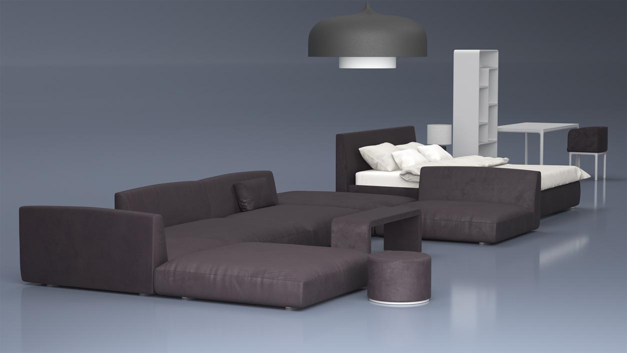 Contemporary Minimalist Furniture Set 2 3D model