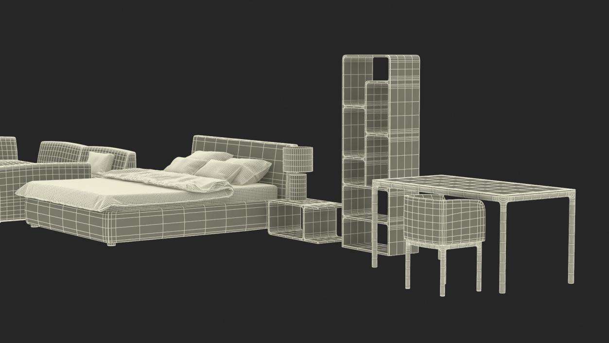 Contemporary Minimalist Furniture Set 2 3D model