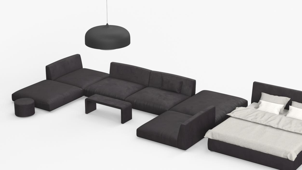 Contemporary Minimalist Furniture Set 2 3D model