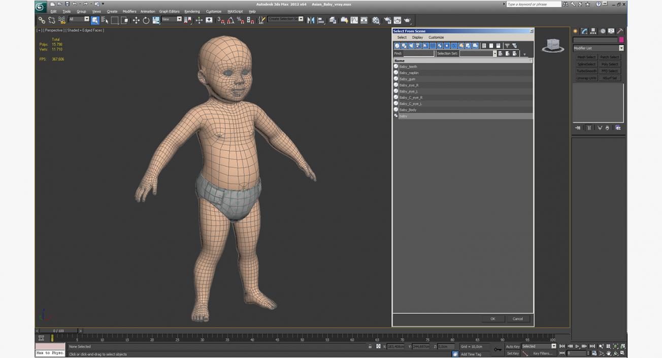 3D model Asian Baby