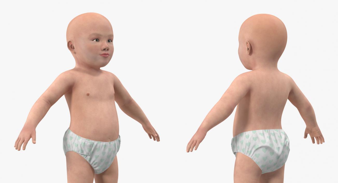 3D model Asian Baby