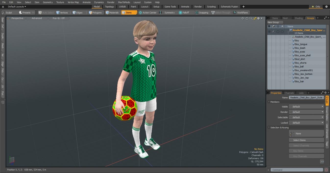 3D Realistic Child Boy Sport Style