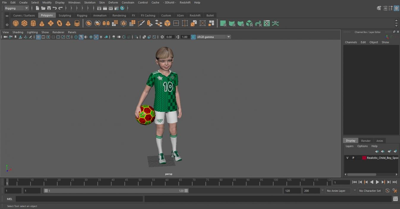 3D Realistic Child Boy Sport Style