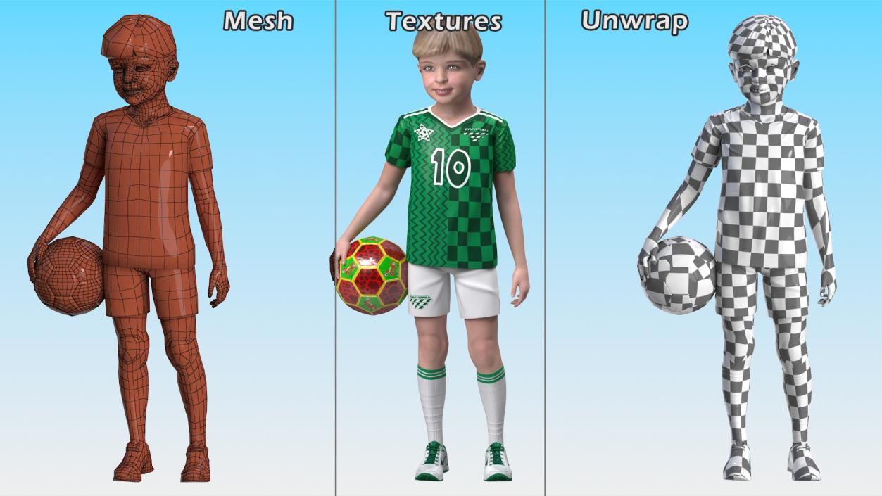 3D Realistic Child Boy Sport Style