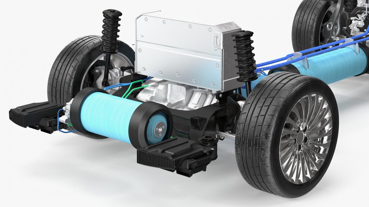 3D Hydrogen Fuel Cell Vehicle Fully Detailed Rigged model