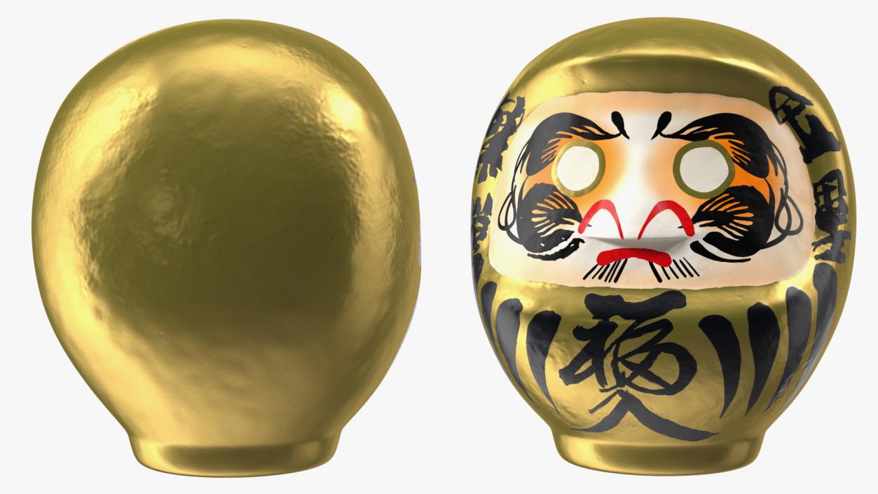 3D model Japanese Daruma Doll Gold