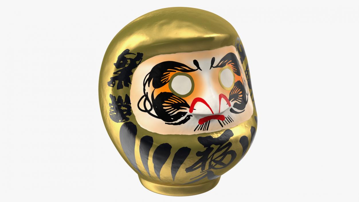 3D model Japanese Daruma Doll Gold