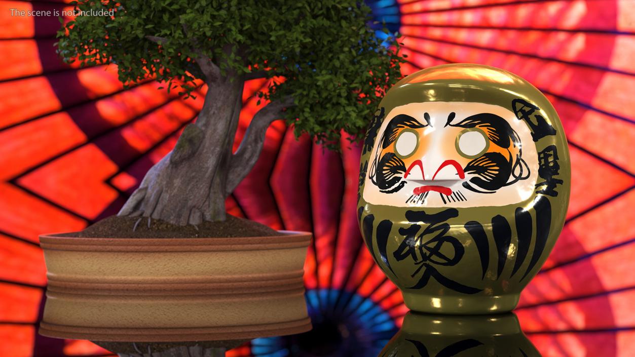 3D model Japanese Daruma Doll Gold